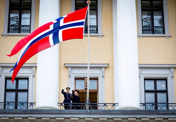 09-09-2026 Norway King Haakon and Queen Mette-Marit after the funeral of King Harald on the balcony at the Royal palace in Oslo. Â  Copyright: xPPEx