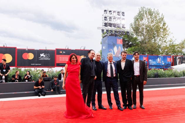 News - Dau Red Carpet - The 83rd Venice International Film Festival (R-L) Antonio Vallebella, Christian De Aguiar, Clayton Norcross, Luciano Luminelli, Sebastiano Somma and Paola Lavini of the movie L ultimo Saluto attend the Dau Screening during the 83rd Venice International Film Festival at Sala Grande on September 09, 2026 in Venice, Italy. Photo: Cinzia Camela. Lido di Venezia Palazzo del Cinema Italy Copyright: xCinziaxCamelax xLiveMediax LPN_2660379