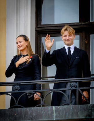 09-09-2026 Norway Princess Ingrid Alexandra and Prince Sverre Magnus after the funeral of King Harald on the balcony at the Royal palace in Oslo. Â  Copyright: xPPEx