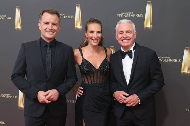 Christopher Wittich, Roberta Bieling und Andreas von Thien bei der Verleihung vom Deutschen Fernsehpreis am 9.09.2026 in Koeln Christopher Wittich, Roberta Bieling and Andreas von Thien arrive for the annual German Television Awards (Deutscher Fernsehpreis) at Confex-Center on September 09, 2026 in Cologne, Germany Deutscher Fernsehpreis Verleihung 2026 in Koeln