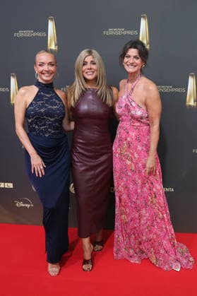 Janin Ullmann, Panagiota Petridou und Marlene Lufen bei der Verleihung vom Deutschen Fernsehpreis am 9.09.2026 in Koeln Janin Ullmann, Panagiota Petridou and Marlene Lufen arrive for the annual German Television Awards (Deutscher Fernsehpreis) at Confex-Center on September 09, 2026 in Cologne, Germany Deutscher Fernsehpreis Verleihung 2026 in Koeln