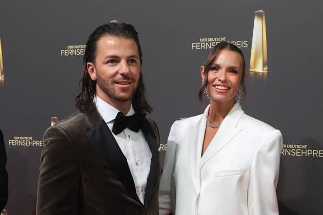 Ricardo Basile and Laura Wontorra arrive for the annual German Television Awards (Deutscher Fernsehpreis) at Confex-Center on September 09, 2026 in Cologne, Germany annual German Television Awards (Deutscher Fernsehpreis) in Cologne, Germany