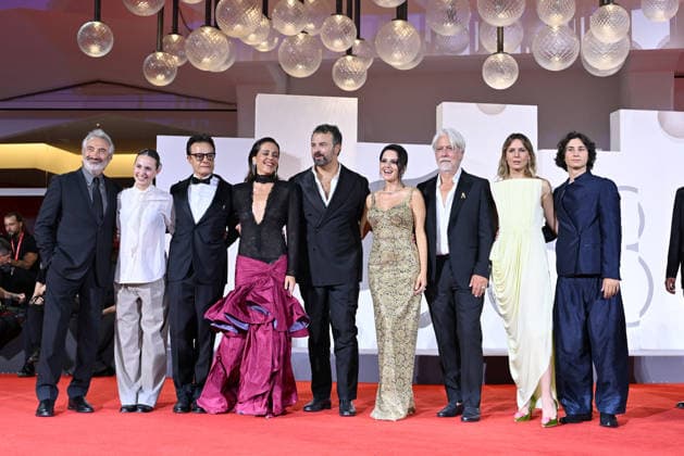 September 9, 2026, Venice, Rome, Italy: Tony Laudadio, Nicole Malay, Lino Musella, Vanessa Scalera, Edoardo De Angelis, Ivana Lotito, Tommaso Ragno, Elena Radonicich, and Samuele Mazza during the red carpet for the film The Fire That You Carry Inside, 83rd Venice Film Festival. Venice, September 9, 2026 Venice Italy  - ZUMAa289 20260909_zia_a289_529 Copyright: xMariaxLauraxAntonellix xAgfx