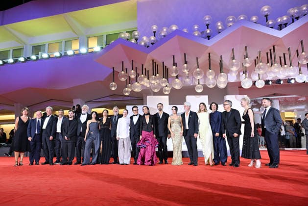 September 9, 2026, Venice, Rome, Italy: Tony Laudadio, Nicole Malay, Lino Musella, Vanessa Scalera, Edoardo De Angelis, Ivana Lotito, Tommaso Ragno, Elena Radonicich, and Samuele Mazza during the red carpet for the film The Fire That You Carry Inside, 83rd Venice Film Festival. Venice, September 9, 2026 Venice Italy  - ZUMAa289 20260909_zia_a289_531 Copyright: xMariaxLauraxAntonellix xAgfx