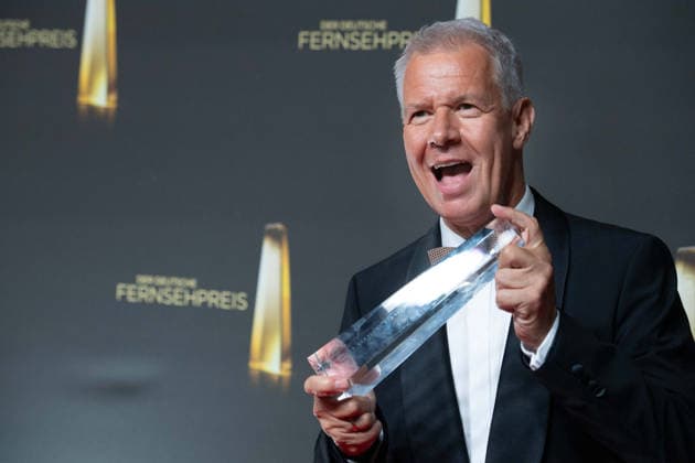Moderator Peter KLOEPPEL erhaelt den Deutschen Fernsehpreis fuer sein Lebenswerk Verleihung des Deutschen Fernsehpreises, Der Deutsche Fernsehpreis 2026, Deutscher Fernsehpreis 2026 im Confex Koeln, am 09.09.2025.