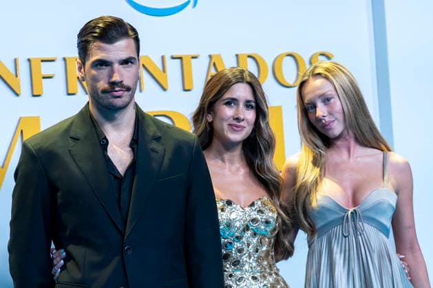 Ester Expósito, Hugo Diego García and Mercedes Ron, pose at today s premiere Enfrentados Marfil. September 09, 2026. (20260909209)