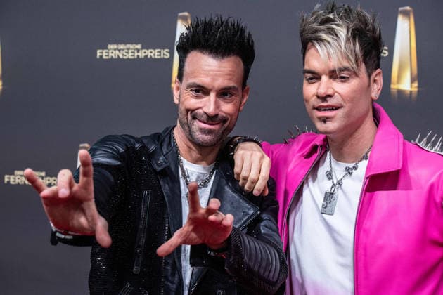 Die Ehrlich Brothers, Magier, Andreas und Chris Ehrlich, Roter Teppich, Red Carpet Show, Ankunft, arrival, Verleihung des Deutschen Fernsehpreises, Der Deutsche Fernsehpreis 2026, Deutscher Fernsehpreis 2026 im Confex Koeln, am 09.09.2025.