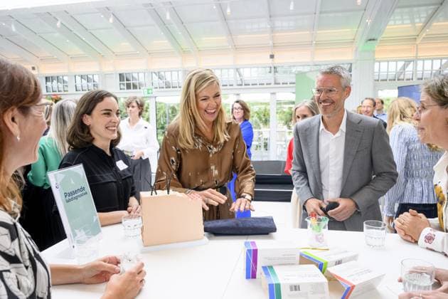 Nieuwegein, The Netherlands, 2026-09-10 11:05:07 NIEUWEGEIN, 10-09-2026, Green Village Queen Maxima attends a symposium of the national Care Evaluation and Appropriate Use (ZE&GG) program in Nieuwegein. Less is More is a movement that contributes to appropriate care in the Netherlands. PHOTO: NLBeeld Patrick van Emst Credit: NL Beeld Patrick van Emst  Copyright: xx x