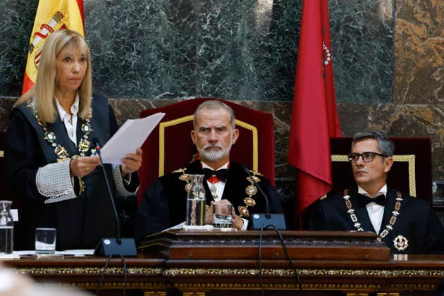 Entertainment Bilder des Tages The president of the Supreme Court and the General Council of the Judiciary (CGPJ) Isabel Perello (L) delivers a speech next to Spain s King Felipe VI (C) and Spanish Minister of the Presidency, Justice and Relations with the Parliament, Felix Bolanos during the opening ceremony of the Judicial Year at the Supreme Court in Madrid, Spain, 10 September 2026. Judicial Year opening ceremony in Madrid !ACHTUNG: NUR REDAKTIONELLE NUTZUNG!  Copyright: xJ.J.Guillenx GRAF3601 20260910-55021357994_1