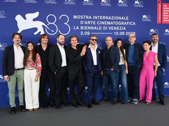 IPA88352040 - Venice, 83rd Venice International Film Festival 2026 - Day 9. Photocall for the film Be Brave. Pictured: Francesco Carrozzini (director), Renzo Rosso (lead actor), Lorenzo Mieli (producer OUR Films), Roberto Beragnoli (creative AI director)  Copyright: xAlbertoxTerenghix xPoolxPhotoxEventsx08x IPA88352040