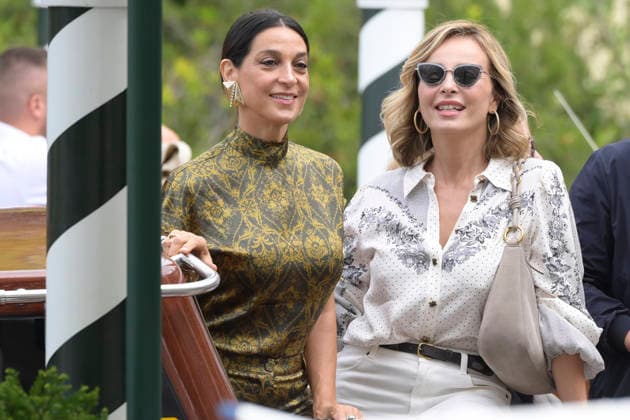 Arrives at Lido dock in Italy - 10 Sep 2026 Donatella Finocchiaro (L) and Violante Placido (R) seen at the Hotel Excelsior pier in Lido for 83 Venice Film festival. Venice Lido Italy Copyright: xMarioxCartellix xSOPAxImagesx _DSC2987