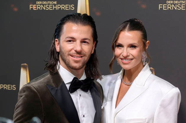 Riccardo Basile und Laura Wontorra bei der Verleihung des Deutschen Fernsehpreises 2026 im Confex-Center. Köln, 09.09.2026