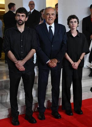 September 10, 2026, Venice, ITALY: Israeli directors Yuval Abraham (L) and Rachel Szor (R) with Festival director Alberto Barbera (C) arrive for the premiere of Naza during the 83rd Venice Film Festival in Venice, Italy, 10 September 2026. The movie is presented in official competition Venezia 83 at the festival running from 02 to 12 September 2026. ANSA ETTORE FERRARI Venice ITALY  - ZUMAa110 20260910_zaf_a110_037 Copyright: xEttorexFerrarix