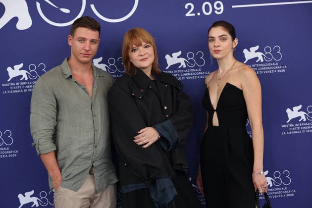 September 10, 2026, Venice, Italy: Andrija Krivokapi?, Jelena Maksimovi? and Lena Trifunovi? attend the photocall of the film Do Kraja Dana (Until the Day Ends) during the 83rd Venice International Film Festival. Venice Italy  - ZUMAs197 20260910_aaa_s197_188 Copyright: xMarcoxBaradax
