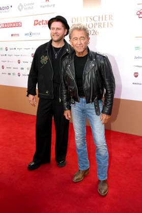 Johannes Oerding und Peter Maffay bei der Verleihung des 17. Deutschen Radiopreises 2026 im Stage Theater an der Elbe. Hamburg, 10.09.2026