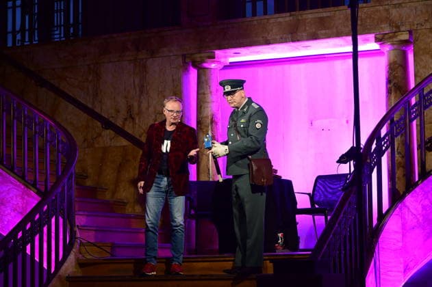 Uwe Steimle und Jörg Wachsmuth beim Programm Nu! Keen Getue, keen Gemache... im historischen Jugendstil-Kaufhaus. Görlitz, 10.09.2026 Copyright: xMatthiasxWehnertx