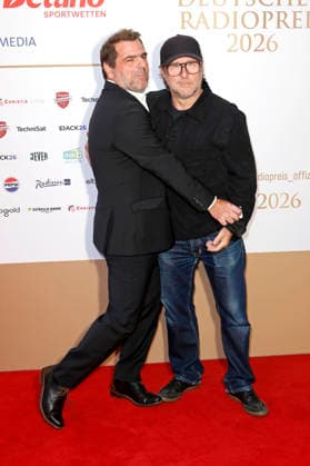 Andreas Altenburg und Bjarne Mädel bei der Verleihung des 17. Deutschen Radiopreises 2026 im Stage Theater an der Elbe. Hamburg, 10.09.2026