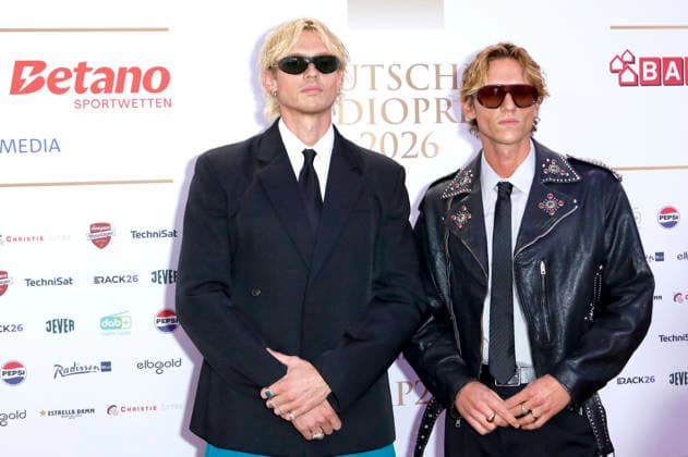 Lucas Hain und Felix Hain von Fast Boy bei der Verleihung des 17. Deutschen Radiopreises 2026 im Stage Theater an der Elbe. Hamburg, 10.09.2026