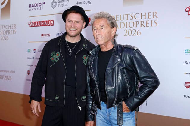 Johannes Oerding und Peter Maffay bei der Verleihung des 17. Deutschen Radiopreises 2026 im Stage Theater an der Elbe. Hamburg, 10.09.2026