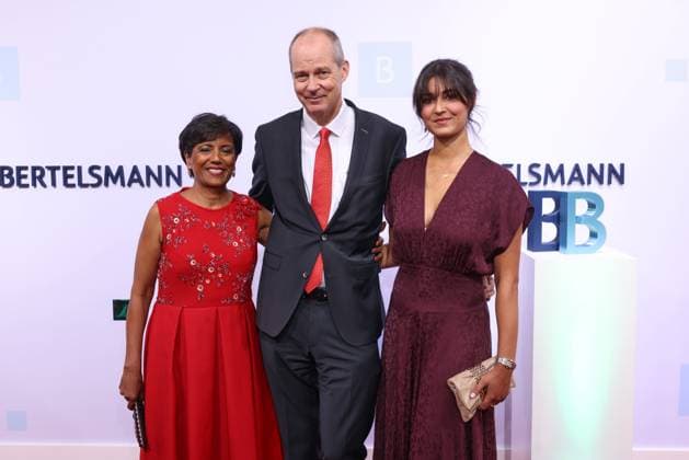 Bertelsmann Party 2026 Shabhna Mohn, Christoph Mohn, Vanessa Mohn Roter Teppich zur Bertelsmann Party 2026, Berliner Repräsentanz Berlin, Datum: 10.09.2026 Copyright: xEventpress Kratschx