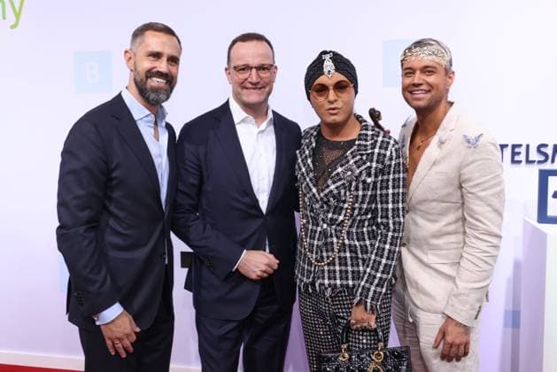 Bertelsmann Party 2026 Daniel Funke, Jens Spahn, Julian F. M. Stoeckel, Marcell Damaschke Roter Teppich zur Bertelsmann Party 2026, Berliner Repräsentanz Berlin, Datum: 10.09.2026 Copyright: xEventpress Kratschx