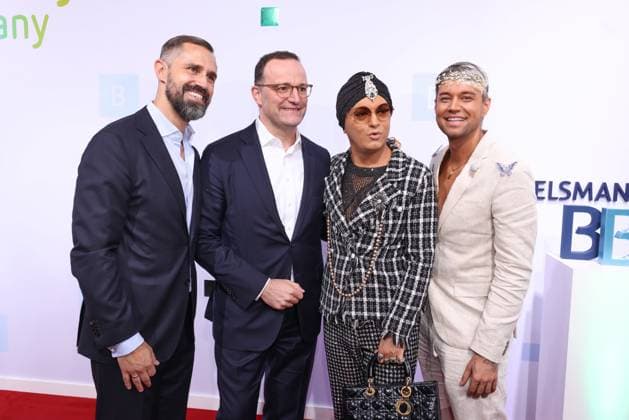 Bertelsmann Party 2026 Daniel Funke, Jens Spahn, Julian F. M. Stoeckel, Marcell Damaschke Roter Teppich zur Bertelsmann Party 2026, Berliner Repräsentanz Berlin, Datum: 10.09.2026 Copyright: xEventpress Kratschx