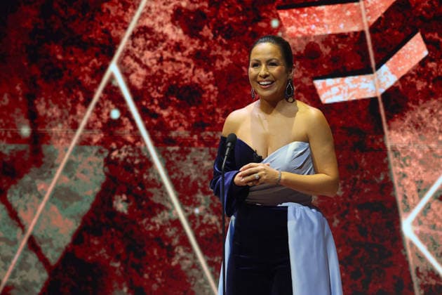 U.S. actress Anjelah Johnson speaks during the 39th annual Hispanic Heritage Awards at Orchestra Hall in Minneapolis, United States, 10 September 2026. Hispanic Heritage Awards in Minneapolis !ACHTUNG: NUR REDAKTIONELLE NUTZUNG!  Copyright: xAdamxBettcherx AME6418 20260911-55021366060_1