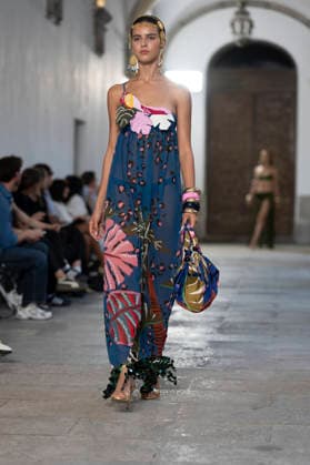 September 10, 2026, Madrid, Spain: A model parades with Dolores Cortes design during the OMODA Fashion Week en ISE San Isidro in Madrid. Madrid Spain  - ZUMAs197 20260910_aaa_s197_607 Copyright: xAtilanoxGarciax