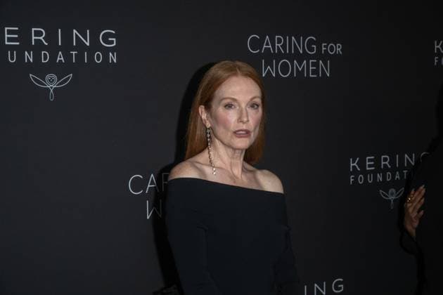September 10, 2026, New York, New York, United States: Julianne Moore attends.Celebrities attend the Kering Foundation s Caring For Women Dinner at The Pool on September 10, 2026 in New York City. New York United States  - ZUMAs197 20260910_aaa_s197_760 Copyright: xRonxAdarx