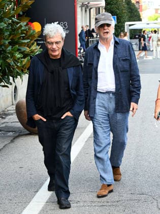 IPA88392398 - Venice, 83rd Venice International Film Festival 2026 - Day 10. Arrivals at the Hotel Excelsior pier. Pictured: Mario Martone, Toni Servillo  Copyright: xSimonexComix xPoolxPhotoxEventsx08x IPA88392398