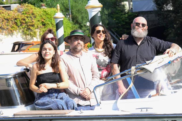 Sara Ciocca, Roberta Palumbo, Berardo Carboni, Donatella Finocchiaro und Darko Peric bei der Ankunft vom Cast des Kinofilms Greta e le favole vere Greta and the True Fairy Tales am Pier des Hotels Excelsior auf der Biennale di Venezia 2026 83. Internationale Filmfestspiele von Venedig. Venedig, 11.09.2026
