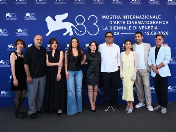 IPA88397245 - Venice, 83rd Venice International Film Festival 2026 - Day 10. Photocall for the film Kami Nour. Pictured: Missagh Zareh, Elaheh Farazmand, Forouzan Jamshidnejad, Ali Asgari, Sadaf Asgari, Milad Khosravi, Shadmehr Rastin  Copyright: xAlbertoxTerenghix xPoolxPhotoxEventsx08x IPA88397245
