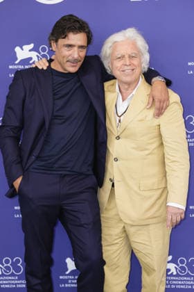 Foto IPP Daniele Cifala’ Venezia 11 09 2026 Ritorno a Buenos Aires Photocall - The 83rd Venice International Film Festival nella foto : Adriano Giannini and Marco Bechis attend the Ritorno a Buenos Aires Photocall during the 83rd Venice International Film Festival at Palazzo del Casino on September 11, 2026 in Venice, Italy. Italy Photo Press - World Copyright Ritorno a Buenos Aires Photoca