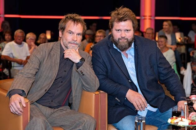 MDR - Riverboat. Schauspieler Antoine Monot und Wanja Mues anläßlich der Aufzeichnung der MDR - Talkshow Riverboat am 11.09.2026 in der Mediacity Leipzig. 20260911ADO0023