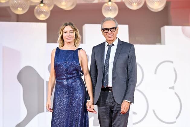 September 11, 2026, Venice, Rome, Italy: Stefania Rocca and Carlo Capasa, President of the National Chamber of Italian Fashion, during the red carpet for the new IMAIE Award, 83rd Venice Film Festival. Venice, September 11, 2026 Venice Italy  - ZUMAa289 20260911_zia_a289_425 Copyright: xMariaxLauraxAntonellix xAgfx