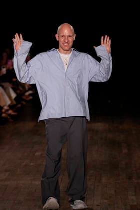 Aknvas Spring Summer 2027 show at New York Fashion Weej Fashion designer Christian Juul Nielsen on the runway during the Aknvas Spring 2027 Show during NYFW, held at 88 10th Avenue in New York City, Thursday September 10, 2026., Credit:JENNIFER GRAYLOCK Avalon United States, New York, New York, 88 Tenth Avenue  Copyright: xJENNIFERxGRAYLOCKx xAvalonx 1133502067