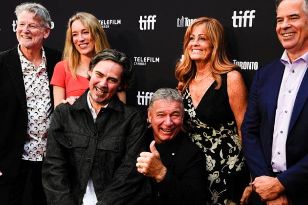 September 11, 2026, Toronto, On, CANADA: Director Adrian Buitenhuis and Rick Hansen pose for a photo as they arrive on the red carpet to promote the film Man in Motion: The Rick Hansen Story, at the Toronto International Film Festival, in Toronto, on Friday, Sept. 11, 2026. Toronto CANADA  - ZUMAc35_ 20260911_zaf_c35_188 Copyright: xChrisxYoungx