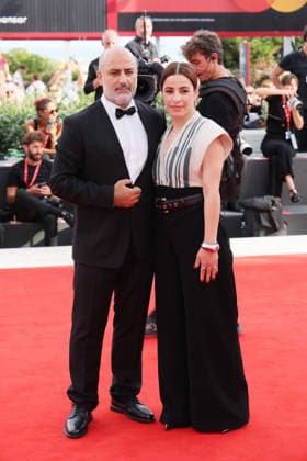 VENICE, ITALY - SEPTEMBER 11: Missagh Zareh and Elaheh Farazmand attend the Kami Nour Screening during the 83rd Venice International Film Festival at Sala Grande on September 11, 2026 in Venice, Italy. (Photo by Mark Cape Insidefoto) markxcape