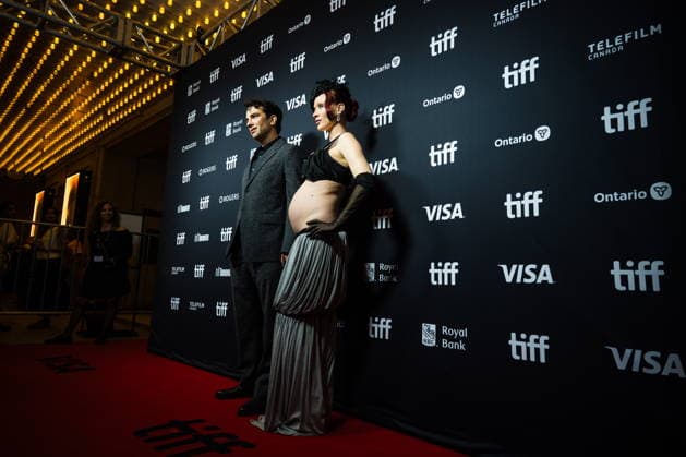 September 11, 2026, Toronto, On, Canada: Jay Baruchel, left, and Rebecca-Jo Dunham are pictured on the red carpet for The Stunt Driver at the Toronto International Film Festival in Toronto, on Friday, Sept. 11, 2026. Toronto Canada  - ZUMAc35_ 20260911_zaf_c35_375 Copyright: xLauraxProctorx