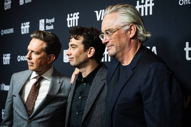 September 11, 2026, Toronto, On, Canada: Ed Helms, left to right, Jay Baruchel and Michael Dowse are pictured on the red carpet for The Stunt Driver at the Toronto International Film Festival in Toronto, on Friday, Sept. 11, 2026. Toronto Canada  - ZUMAc35_ 20260911_zaf_c35_389 Copyright: xLauraxProctorx