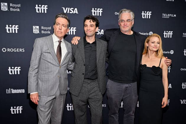 TIFF Toronto Screening The Stunt Driver Ed Helms, Jay Baruchel, Michael Dowse, Laurence Leboeuf attending the screening of the movie The Stunt Driver ahead of Toronto International Film Festival (TIFF) in Toronto, Canada on September 11, 2026. Photo by Julien Reynaud APS-Medias ABACAPRESS.COM Toronto Canada  Copyright: xReynaudxJulien APS-Medias ABACAx