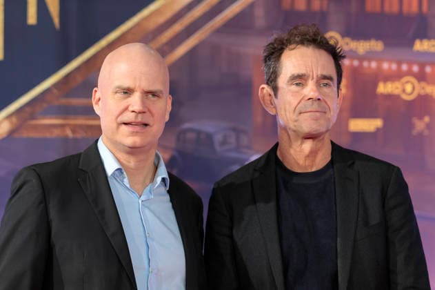 Oliver Hilmes und Tom Tykwer bei der Premiere der 5. und finalen Staffel der TV-Serie Babylon Berlin im Naturstrom Openair Kino. Köln, 11.09.2026