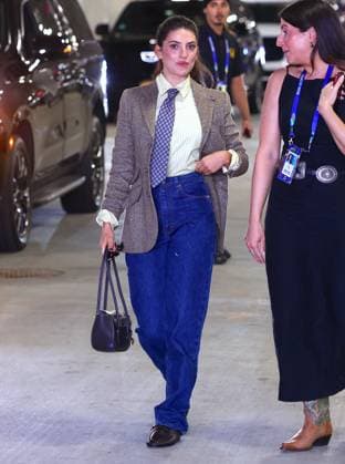 US Open - Ella Rubin Arrival - New York Ella Rubin arrives at the men semi final Tiafoe vs Shelton at the US Open in New York on September 11, 2026. Photo by Charles Guerin ABACAPRESS.COM New York City NY United States  Copyright: xGuerinxCharles ABACAx