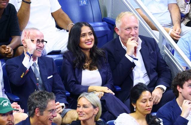 Celebs at the US Open - New York Salma Hayek and Francois Henry Pinault attend the Men Semi Final at the US Open in New York on September 11, 2026. Photo by Dylan Travis ABACAPRESS.COM New York NY United States  Copyright: xDylanxTravis ABACAx