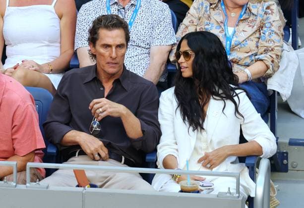 Celebs at The US Open - New York City Laura Louie, Camila Alves McConaughey, Matthew McConaughey and Woody Harrelson attend the Men Semi Final at the US Open in New York on September 11, 2026. Photo by Dylan Travis ABACAPRESS.COM New York NY United States  Copyright: xDylanxTravis ABACAx