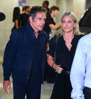 US Open - Ben Stiller and wife Christine Taylor Arrival - New York Ben Stiller and wife Christine Taylor arrive at the men semi final Tiafoe vs Shelton at the US Open in New York on September 11, 2026. Photo by Charles Guerin ABACAPRESS.COM New York City NY United States  Copyright: xGuerinxCharles ABACAx