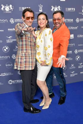 Hans-Werner Meyer, Nadine Heidenreich und Christian Senger bei der Verleihung des Deutschen Schauspielpreises 2026 im Hotel Pullman Berlin Schweizerhof. Berlin, 11.09.2026