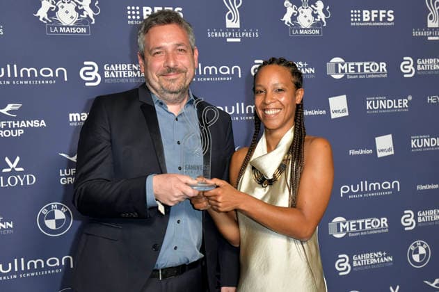 Gregor Streiber und Loraine Blumenthal bei der Verleihung des Deutschen Schauspielpreises 2026 im Hotel Pullman Berlin Schweizerhof. Berlin, 11.09.2026