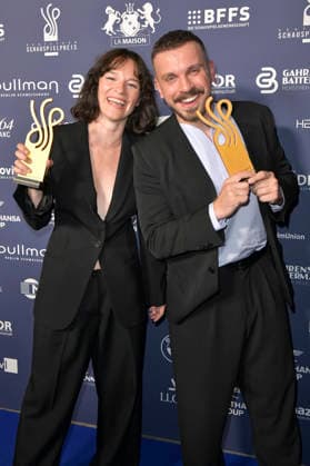 Valerie Pachner und Edin Hasanovic bei der Verleihung des Deutschen Schauspielpreises 2026 im Hotel Pullman Berlin Schweizerhof. Berlin, 11.09.2026