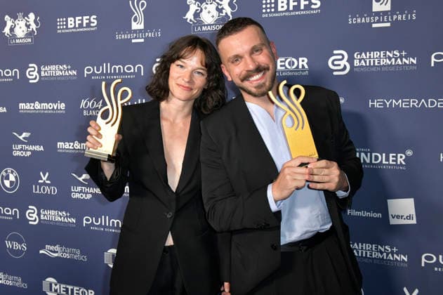 Valerie Pachner und Edin Hasanovic bei der Verleihung des Deutschen Schauspielpreises 2026 im Hotel Pullman Berlin Schweizerhof. Berlin, 11.09.2026